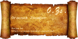 Oracsek Zsombor névjegykártya